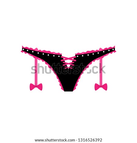 Close up front view of panties for role playing isolated on white background.