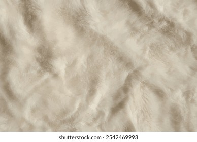 A close up of fur texture. White crumpled fur background in vector.