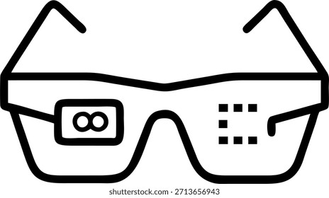 Close up of futuristic glasses with AI driven HUD interface concept as A macro view of futuristic smart glasses featuring a glowing AI driven heads up display (HUD) interface. The shot captures the fine details of the lenses and holographic growth data projections in Photo Stock Concept , copy space for advertisement or banner with Photo Realistic as high Quality Detail --ar 7:2