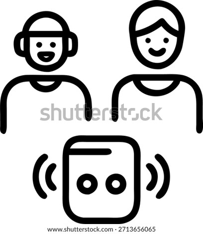 Close up of a futuristic personal AI assistant device being used by a young adult and their elderly grandparent concept as Macro shot showcasing a sleek AI assistant device as both a teenager and grandparent interact with voice commands emphasizing futuristic family assistance. in Photo Stock Concept , copy space for advertisement or banner with Photo Realistic as high Quality Detail --ar 7:2
