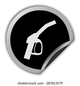close up of a gas station icon - round vector sticker