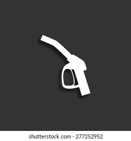 Close up of a gas station icon with shadow - vector illustration