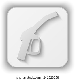 close up of a gas station vector icon - paper button 