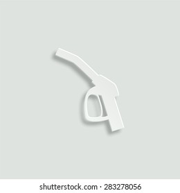 close up of a gas station vector icon - paper illustration
