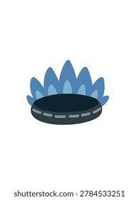 close up gas stove burner with controlled blue flame heating system