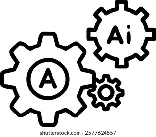 Close up of gears with digital patterns interlocking concept as A macro photograph of mechanical gears interlocking with digital patterns etched on them representing the mechanics