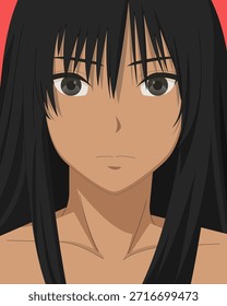 Close up of a girl, anime-style