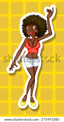 Close up girl posing with yellow background