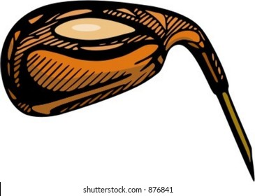 Close up of a golf stick. Pantone colors. Very clean vectors.