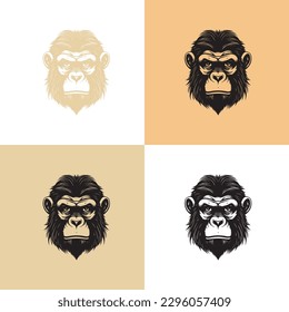 close up gorilla face logo design