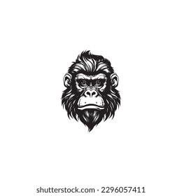 close up gorilla face logo design