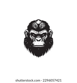 close up gorilla face logo design