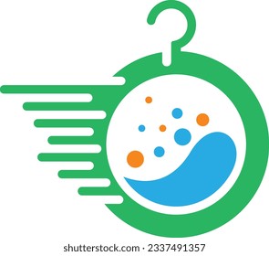cierre de un logotipo verde y azul con un gancho