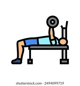 close grip bench press arm fitness exercise color icon vector. close grip bench press arm fitness exercise sign. isolated symbol illustration
