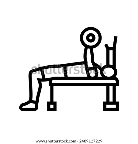 close grip bench press arm fitness exercise line icon vector. close grip bench press arm fitness exercise sign. isolated contour symbol black illustration