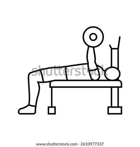 close grip bench press arm fitness exercise line icon vector. close grip bench press arm fitness exercise sign. isolated contour symbol black illustration