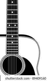 close up guitar silhouette with copy space