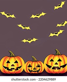Close up halloween background with pumpkins
