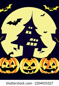 Close up halloween background with pumpkins