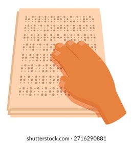 Primer plano de una mano tocando suavemente un libro en braille, lo que demuestra la accesibilidad a la literatura y la educación para las personas con discapacidad visual