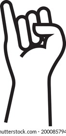 Close hand palm one finger outline icon vector