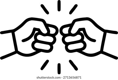 Close up of Hands Fist Bumping Over a Finished Project concept as A macro shot of two hand shot sharing a fist bump after completed a project. O foco nas mãos e no gesto enfatiza o sucesso do trabalho em equipe e a conexão pessoal com o espaço para texto sobre colaboração e realização.