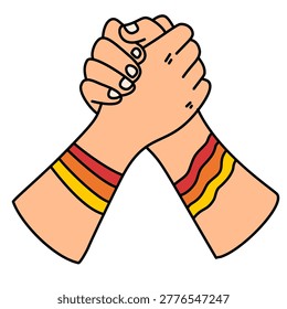 close up of hands showing solidarity support
