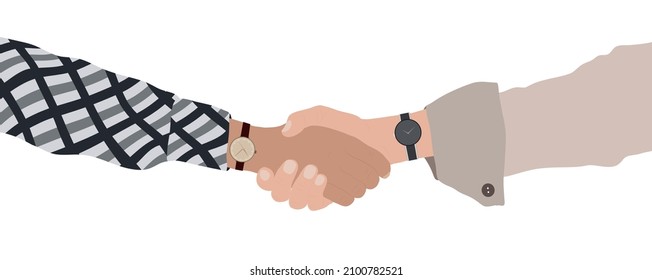 Close up handshake between two business or finance people. Concept of cooperation trust deal meeting success and growth.Greeting between businessperson.Partner shaking hands.Isolated 