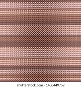 Close up horizontal stripes knit texture geometric vector seamless. Carpet knit tricot  fabric print. Norwegian style seamless knitted pattern. Abstract xmas wallpaper.