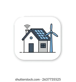 Close Up of House with Wind Turbine on Roof for Sustainable Home Energy