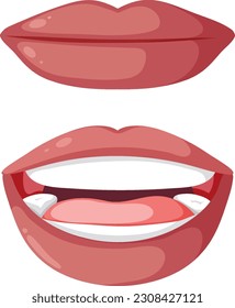 Close up human lips illustration