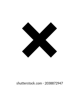 Cerrar icono. Borrar signo y símbolo. signo cruzado
