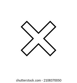 Cerrar icono. Borrar signo y símbolo. signo cruzado