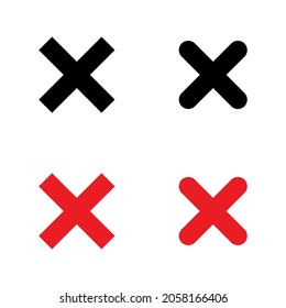 Close icon. Delete vector red icon