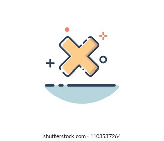 close icon design illustration,line filled style design, designed for web and app