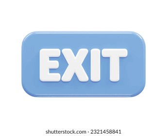 Close icon exit 3d rendering vector illustration