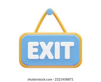 Close icon exit 3d rendering vector illustration