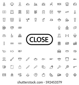 close icon illustration isolated vector sign symbol. Restaurant icons vector set.