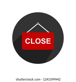 close Icon. Isolated Object. Sign on shop door  shop window. Vector Illustration