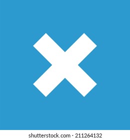 close icon, isolated, white on the blue background. Exclusive Symbols 