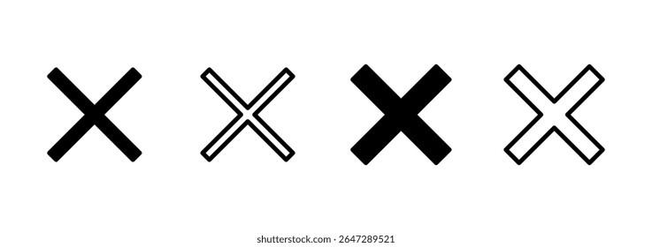 Close icon logo design. Delete sign and symbol. cross sign