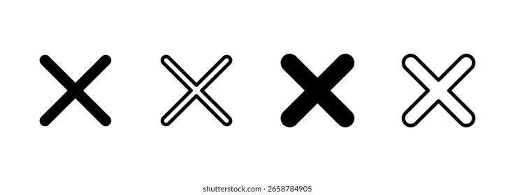 Cerrar diseño de logotipo de icono. Signo y símbolo del Borrar. Signo cruzado