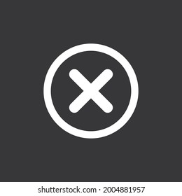 Close icon on grey background