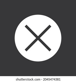 Cerrar icono en fondo gris