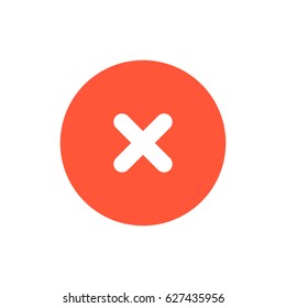 Close icon. Red delete symbol. Vector sign