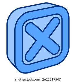 Icono de cierre representado por el icono de cierre simple Estilo azul.