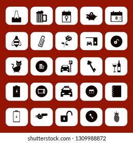 close icon set with changing car oil, rose and key vector illustration