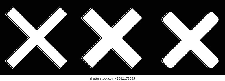 Close icon set. cross symbol. close vector icon illustration on white background eps 10.
