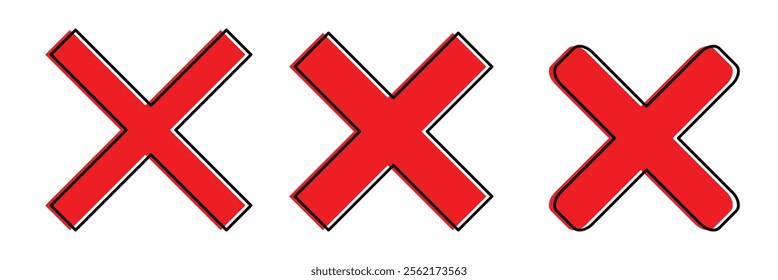 Close icon set. cross symbol. close vector icon illustration on white background eps 10.