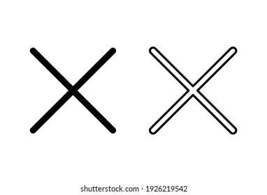 Close icon set. Delete icon vector. cross sign